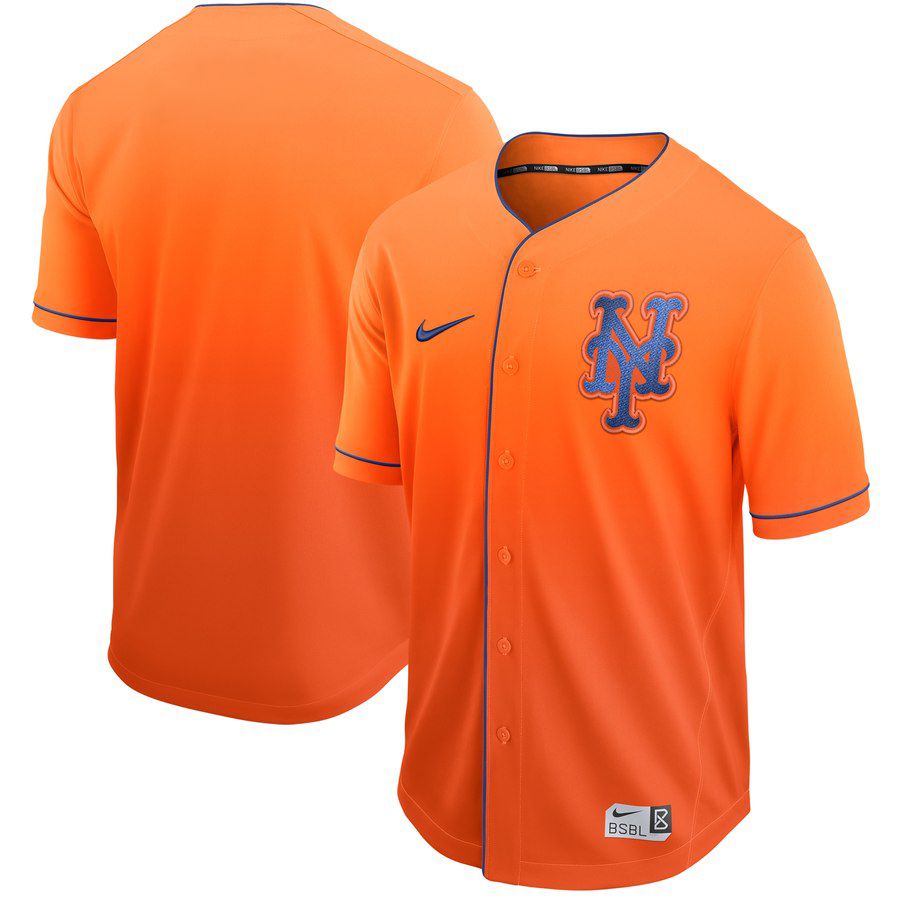 Men New York Mets Blank Orange Nike Fade MLB Jersey->kansas city royals->MLB Jersey